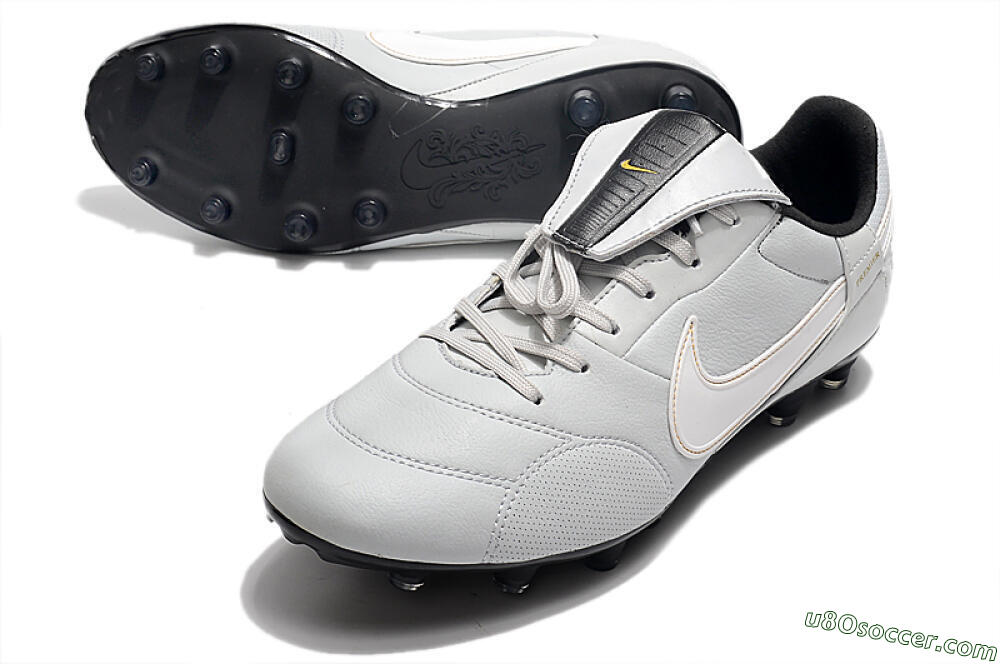 Nike The Premier 3 FG Firm Ground Soccer Cleats - Grey/White/Black 3