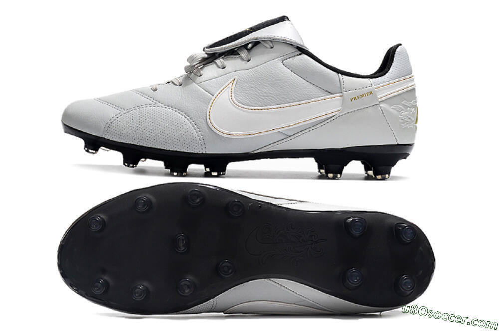 Nike The Premier 3 FG Firm Ground Soccer Cleats - Grey/White/Black 0