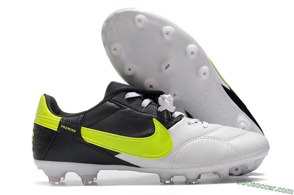 Nike The Premier 3 FG Firm Ground Soccer Cleats - White/Yellow/Black 1