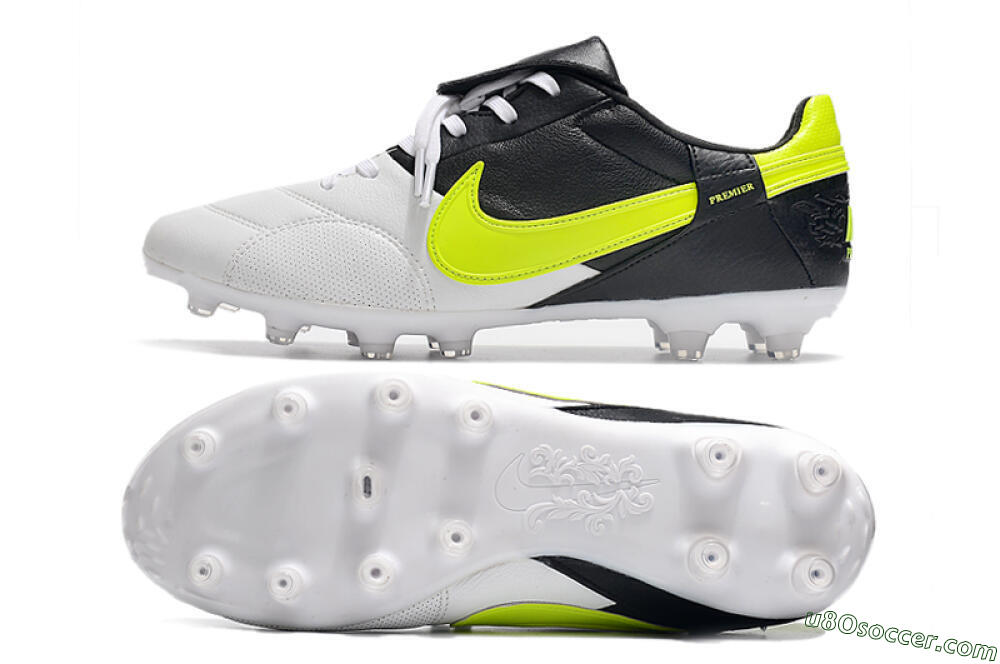 Nike The Premier 3 FG Firm Ground Soccer Cleats - White/Yellow/Black 0