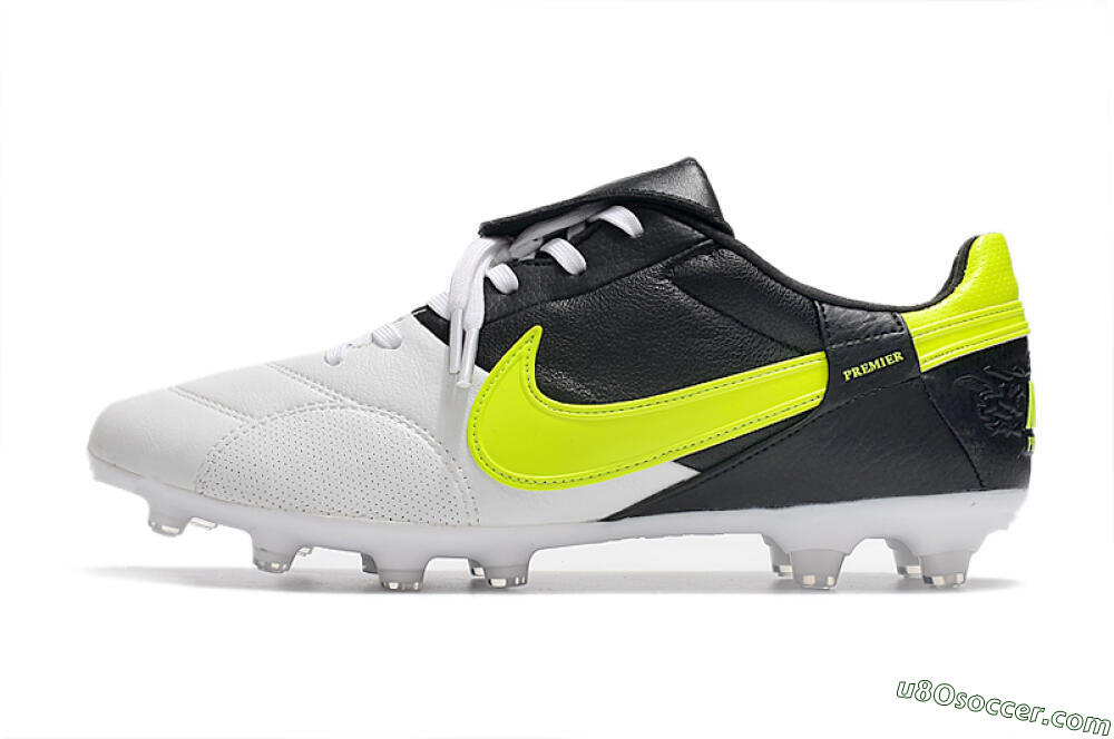 Nike The Premier 3 FG Firm Ground Soccer Cleats - White/Yellow/Black 2