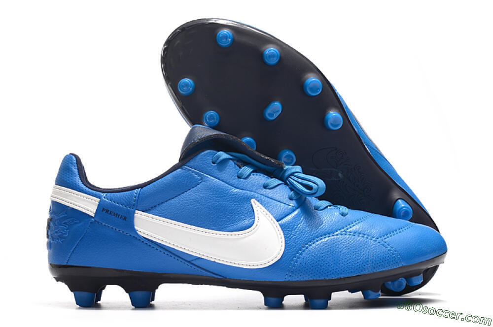 Nike The Premier 3 FG Firm Ground Soccer Cleats - Blue/White/Black 1