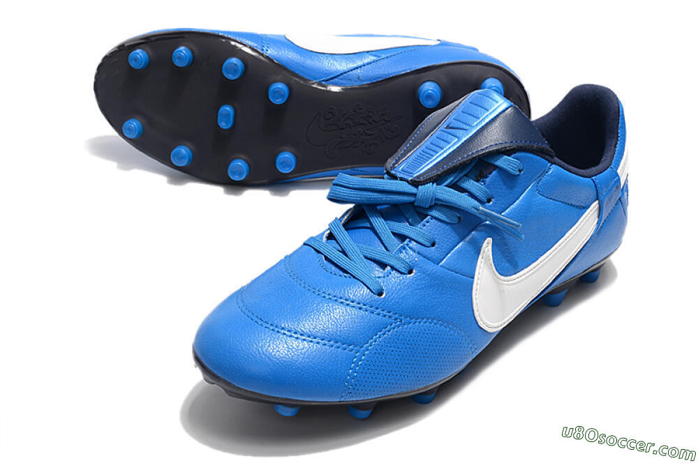 Nike The Premier 3 FG Firm Ground Soccer Cleats - Blue/White/Black 3