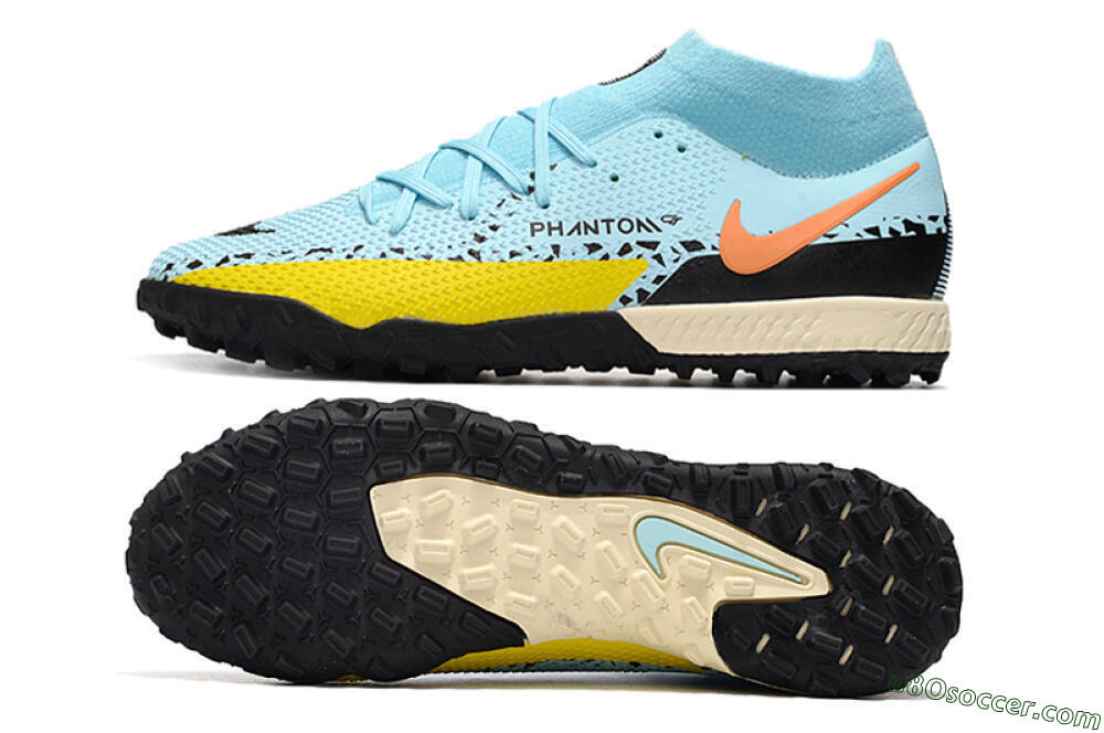 Nike Phantom GT Pro TF Artificial Turf Soccer Shoes - Blue/Yellow/Pink 0