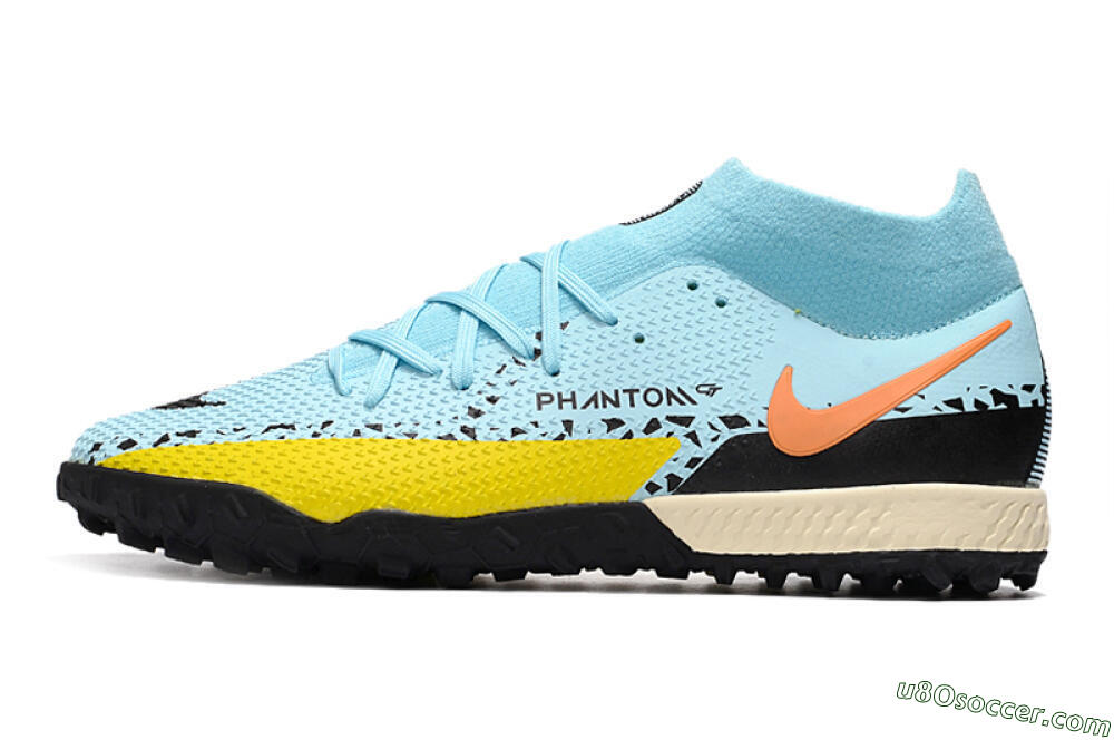 Nike Phantom GT Pro TF Artificial Turf Soccer Shoes - Blue/Yellow/Pink 2