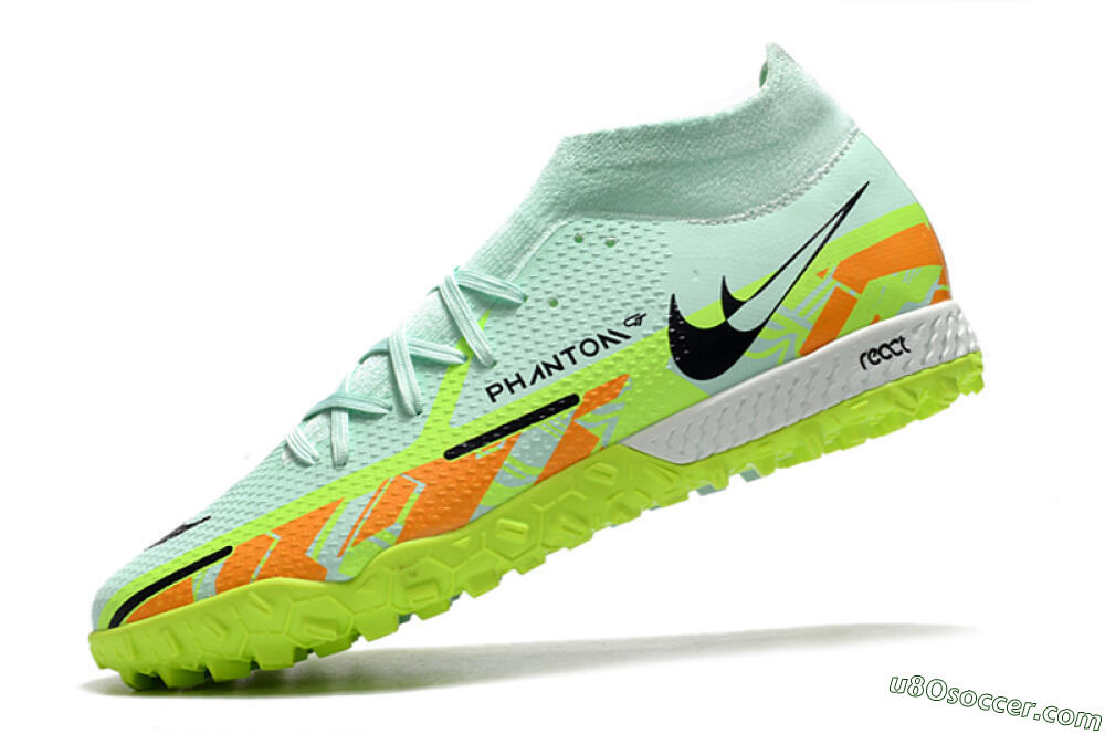 Nike Phantom GT Pro TF Artificial Turf Soccer Shoes - Jade/Yellow/Orange/Black 5