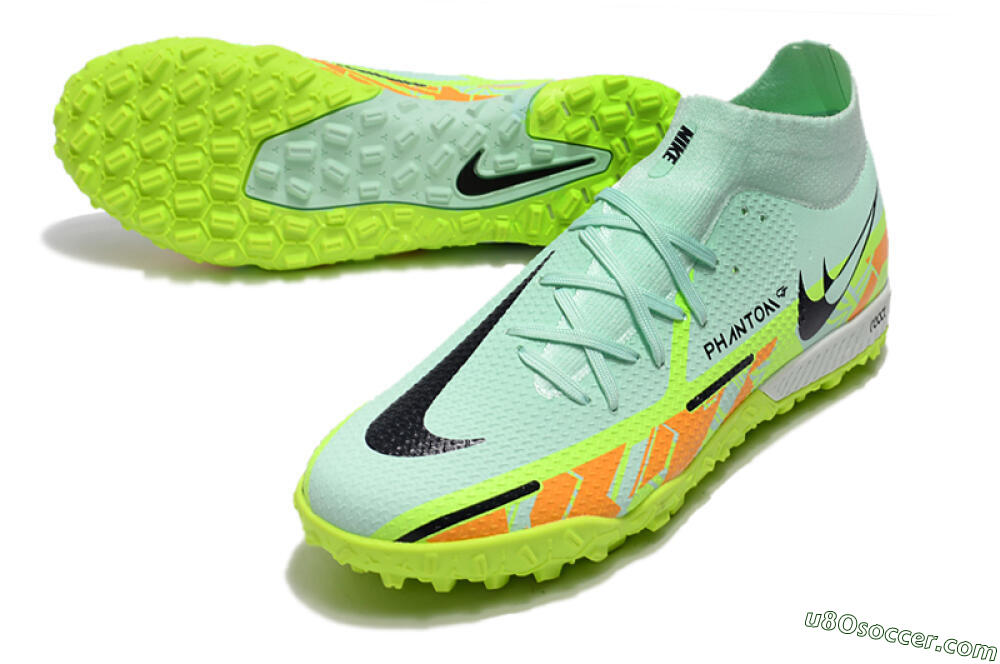 Nike Phantom GT Pro TF Artificial Turf Soccer Shoes - Jade/Yellow/Orange/Black 3