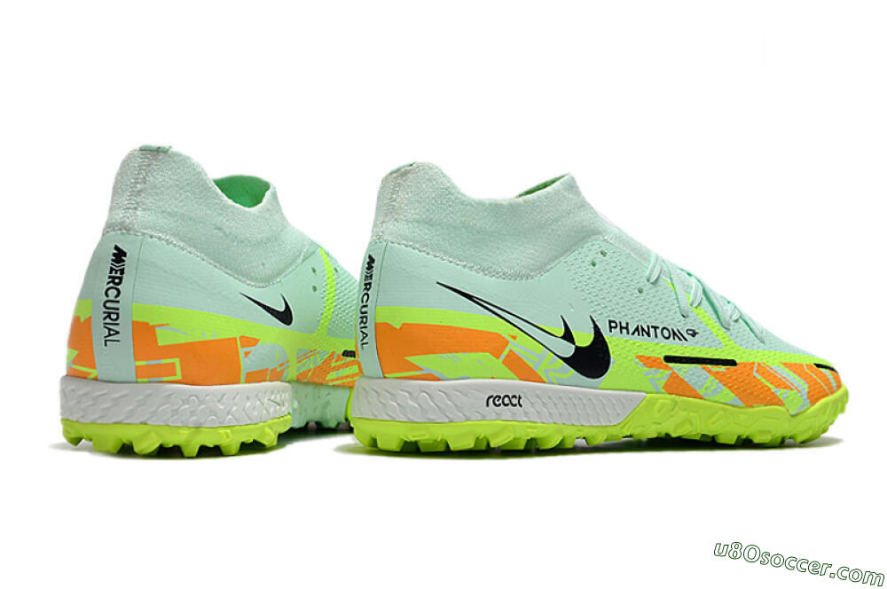 Nike Phantom GT Pro TF Artificial Turf Soccer Shoes - Jade/Yellow/Orange/Black 6