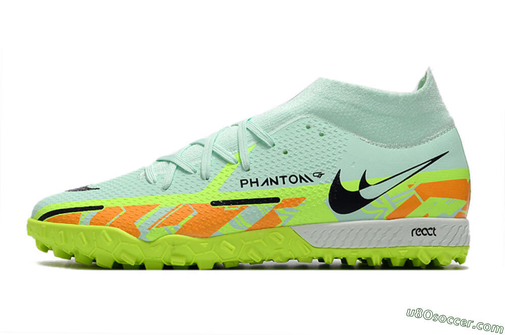 Nike Phantom GT Pro TF Artificial Turf Soccer Shoes - Jade/Yellow/Orange/Black 2