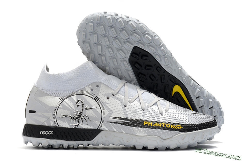 Nike Phantom GT Pro TF Artificial Turf Soccer Shoes - Silver/Black/Yellow 1