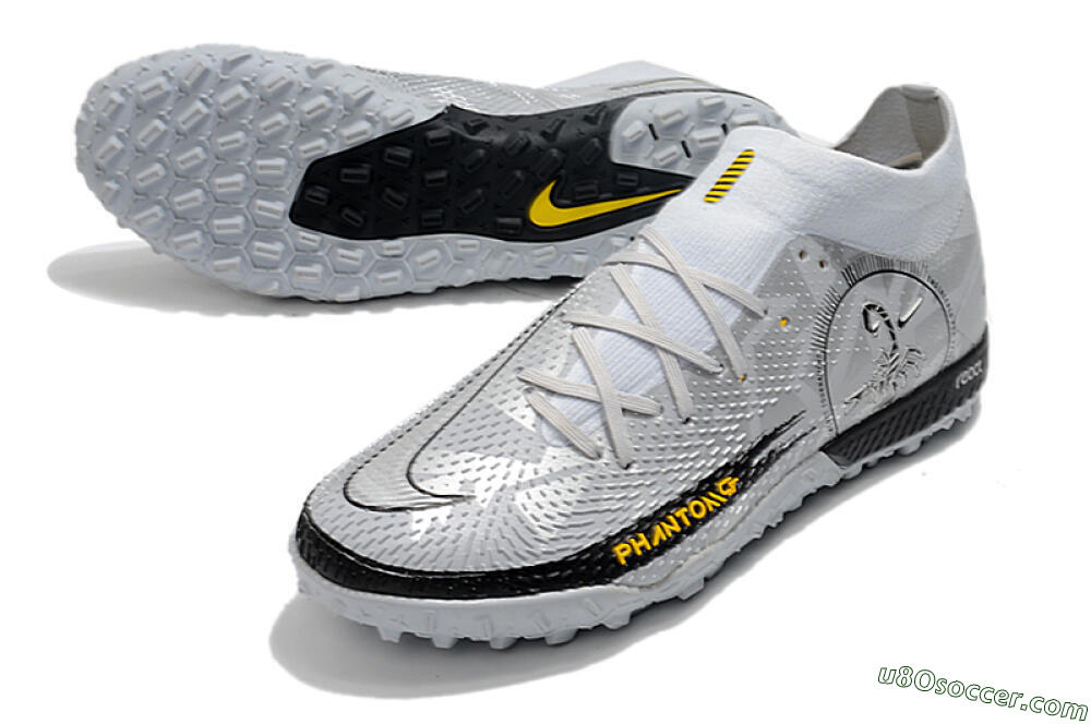 Nike Phantom GT Pro TF Artificial Turf Soccer Shoes - Silver/Black/Yellow 3