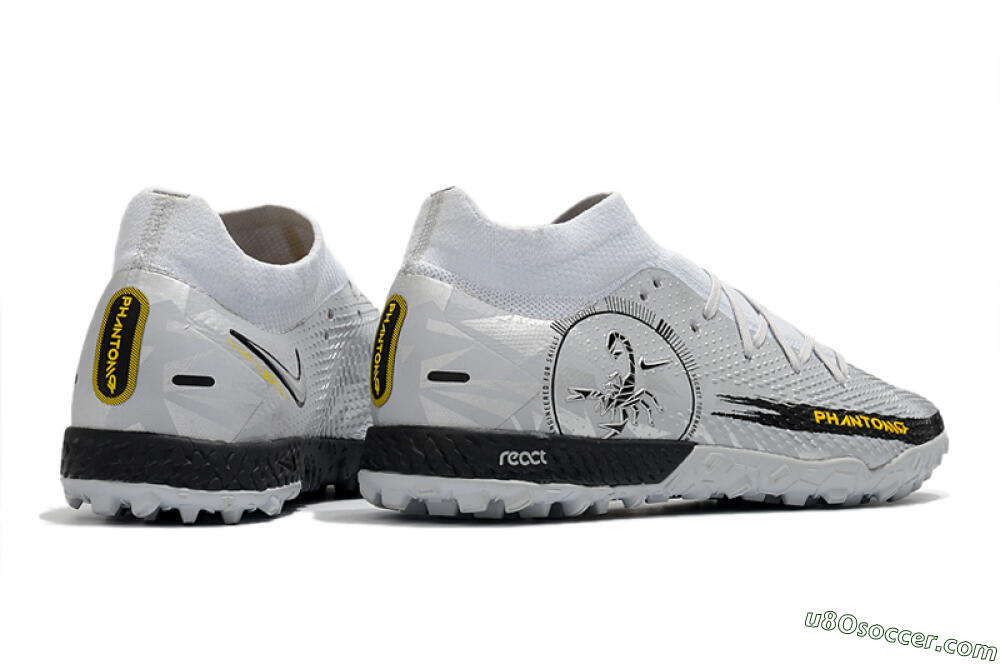 Nike Phantom GT Pro TF Artificial Turf Soccer Shoes - Silver/Black/Yellow 6