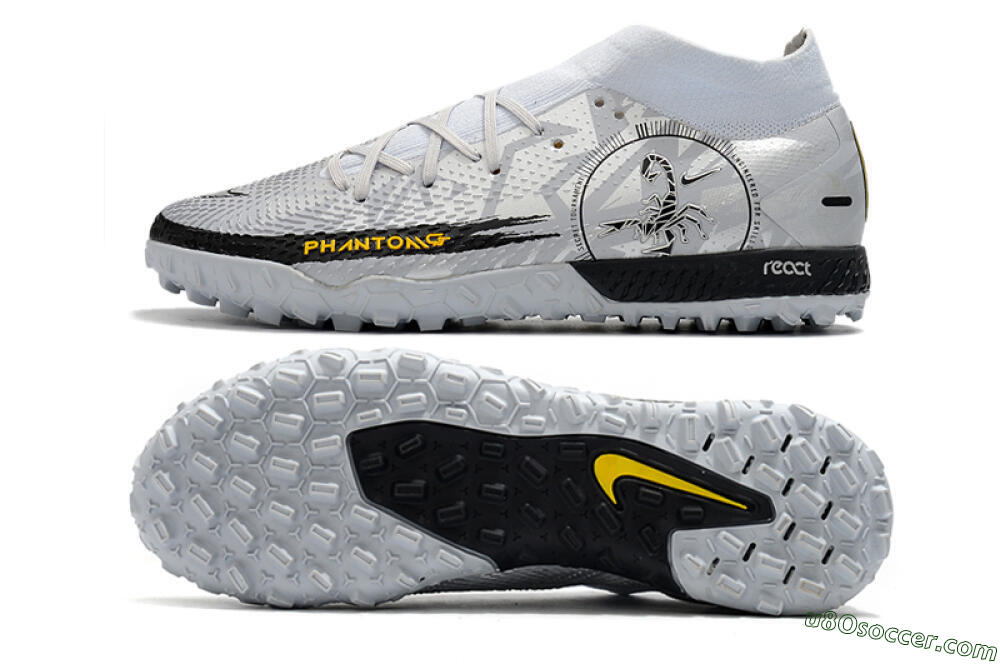 Nike Phantom GT Pro TF Artificial Turf Soccer Shoes - Silver/Black/Yellow 0