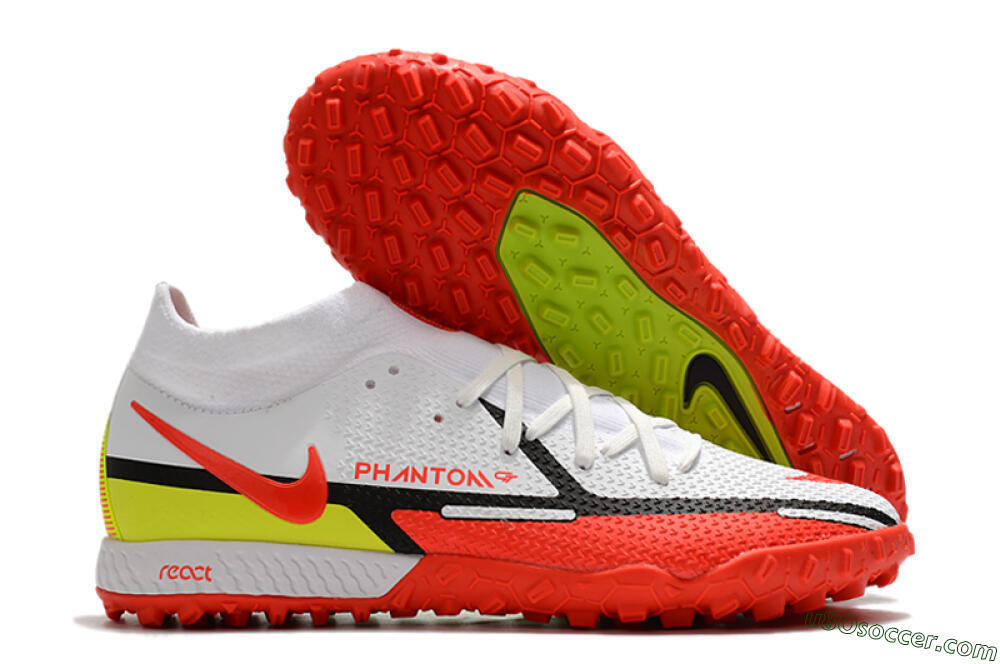 Nike Phantom GT Pro TF Artificial Turf Soccer Shoes - White/Black/Red/Yellow 1