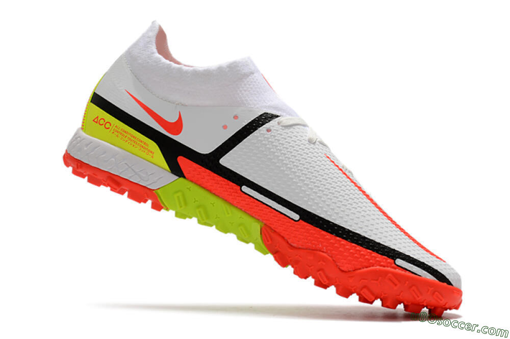 Nike Phantom GT Pro TF Artificial Turf Soccer Shoes - White/Black/Red/Yellow 4