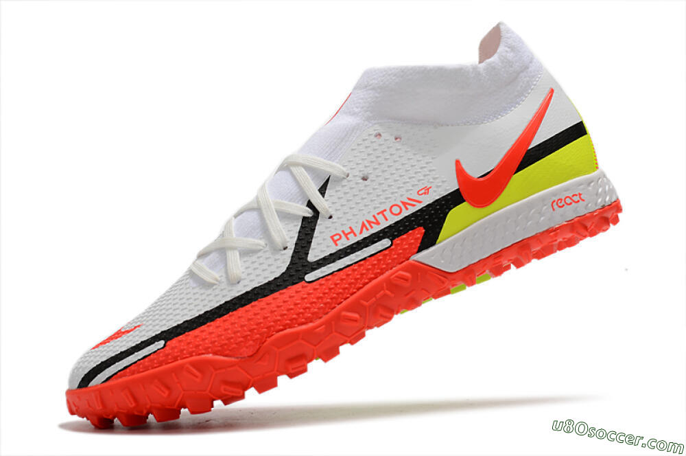 Nike Phantom GT Pro TF Artificial Turf Soccer Shoes - White/Black/Red/Yellow 5