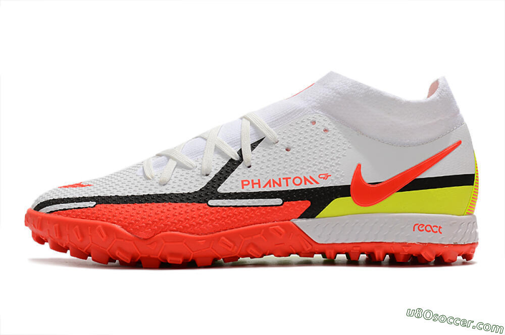 Nike Phantom GT Pro TF Artificial Turf Soccer Shoes - White/Black/Red/Yellow 2