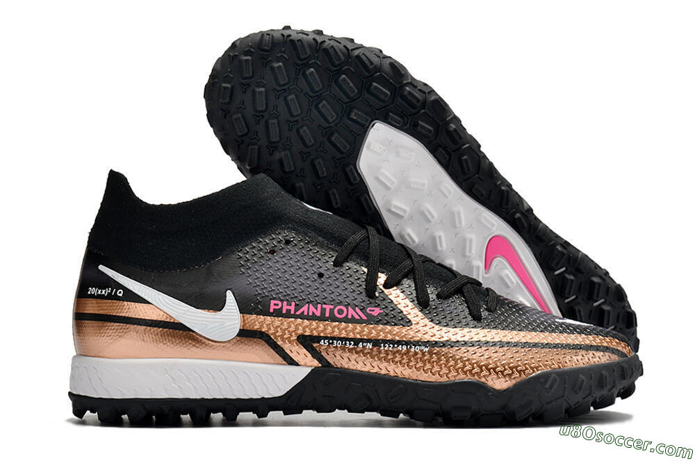 Nike Phantom GT Pro TF Artificial Turf Soccer Shoes - Gold/Black/White 1