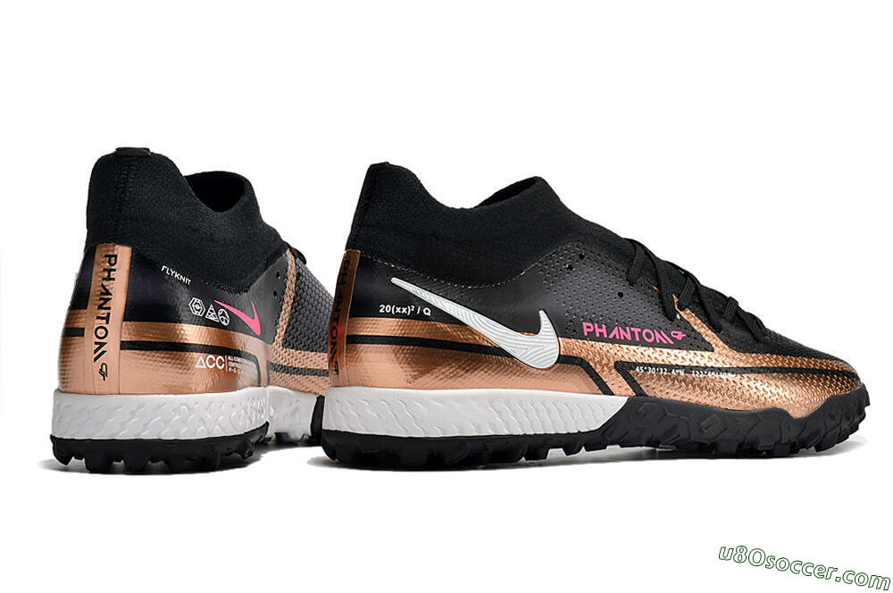 Nike Phantom GT Pro TF Artificial Turf Soccer Shoes - Gold/Black/White 6