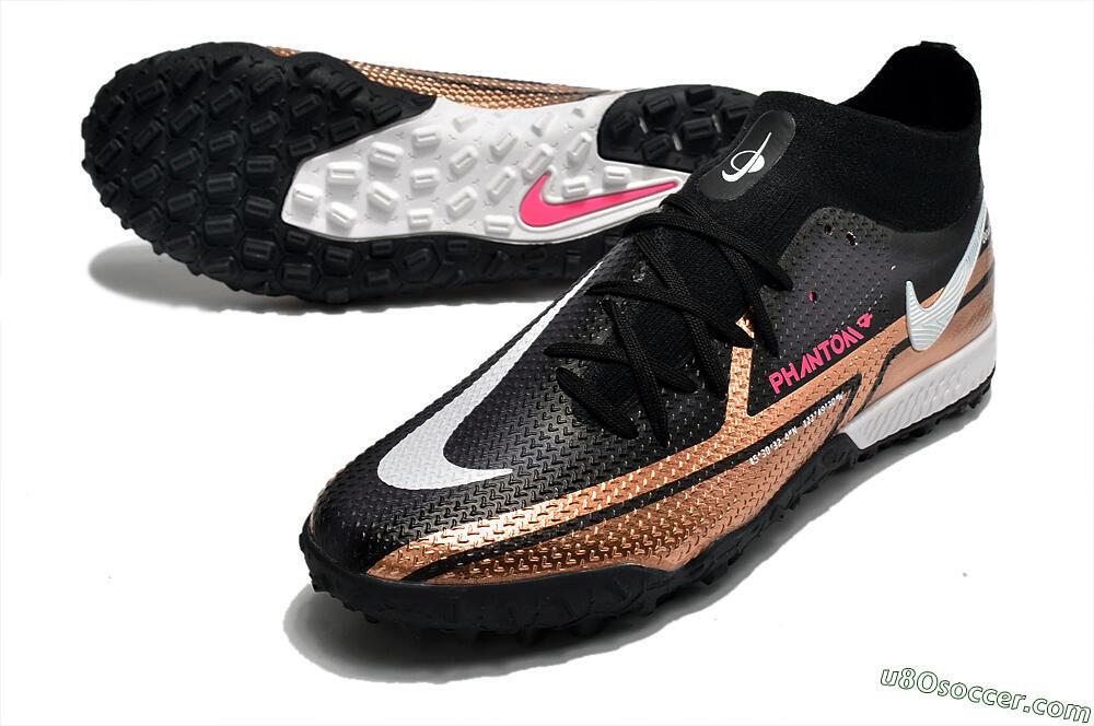 Nike Phantom GT Pro TF Artificial Turf Soccer Shoes - Gold/Black/White 3