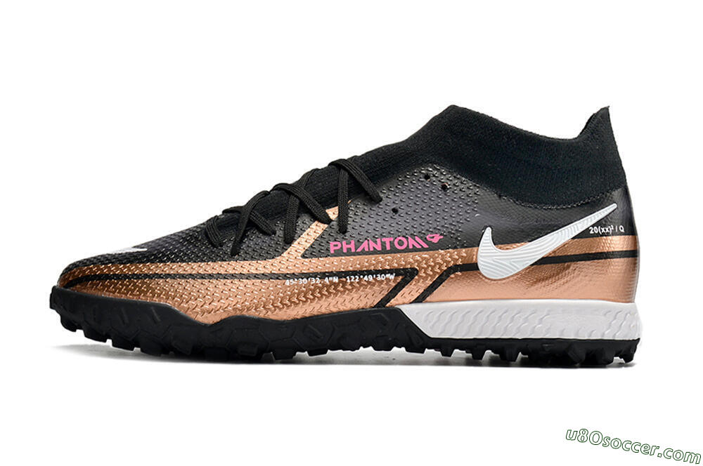 Nike Phantom GT Pro TF Artificial Turf Soccer Shoes - Gold/Black/White 2