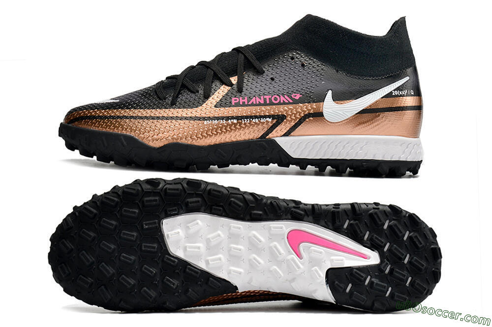 Nike Phantom GT Pro TF Artificial Turf Soccer Shoes - Gold/Black/White 0