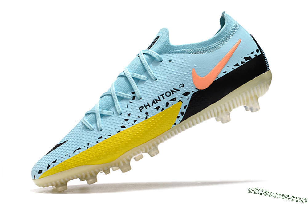 Nike Phantom GT Elite AG Artificial Grass Soccer Cleats - Blue/Yellow/Pink 5
