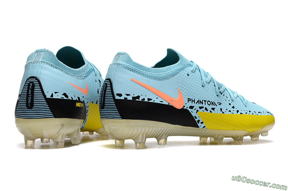 Nike Phantom GT Elite AG Artificial Grass Soccer Cleats - Blue/Yellow/Pink 6