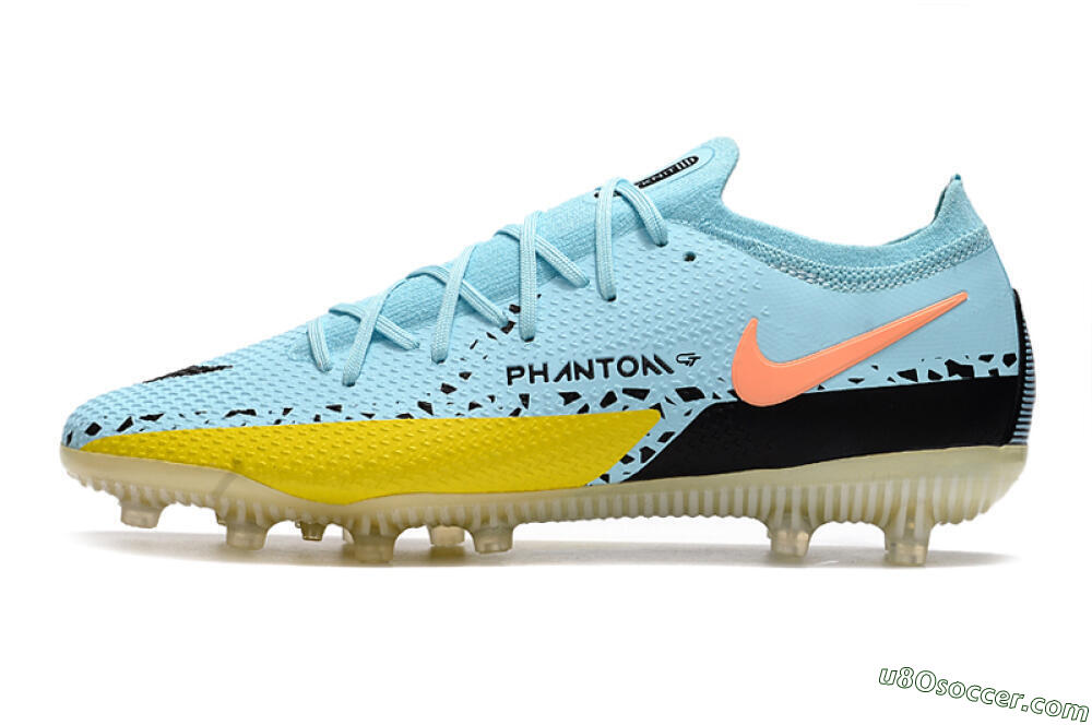 Nike Phantom GT Elite AG Artificial Grass Soccer Cleats - Blue/Yellow/Pink 2