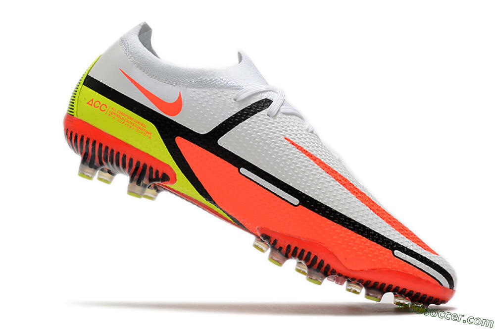 Nike Phantom GT Elite AG Artificial Grass Soccer Cleats - White/Black/Red/Yellow 4