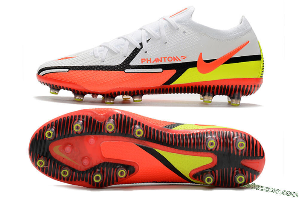 Nike Phantom GT Elite AG Artificial Grass Soccer Cleats - White/Black/Red/Yellow 0