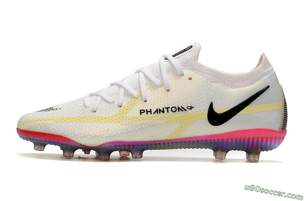 Nike Phantom GT Elite AG Artificial Grass Soccer Cleats - White/Gold/Black 2