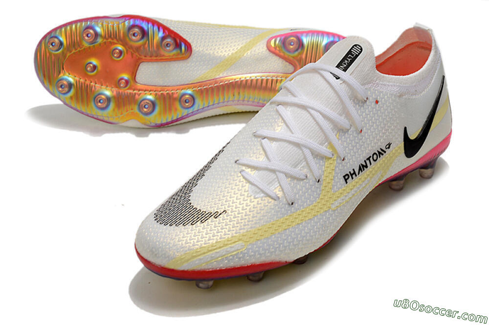 Nike Phantom GT Elite AG Artificial Grass Soccer Cleats - White/Gold/Black 3