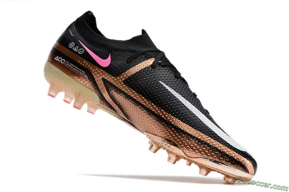 Nike Phantom GT Elite AG Artificial Grass Soccer Cleats - Gold/Black/White 4