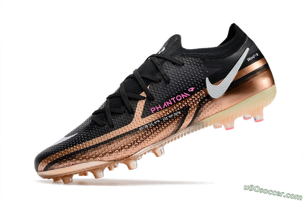 Nike Phantom GT Elite AG Artificial Grass Soccer Cleats - Gold/Black/White 5