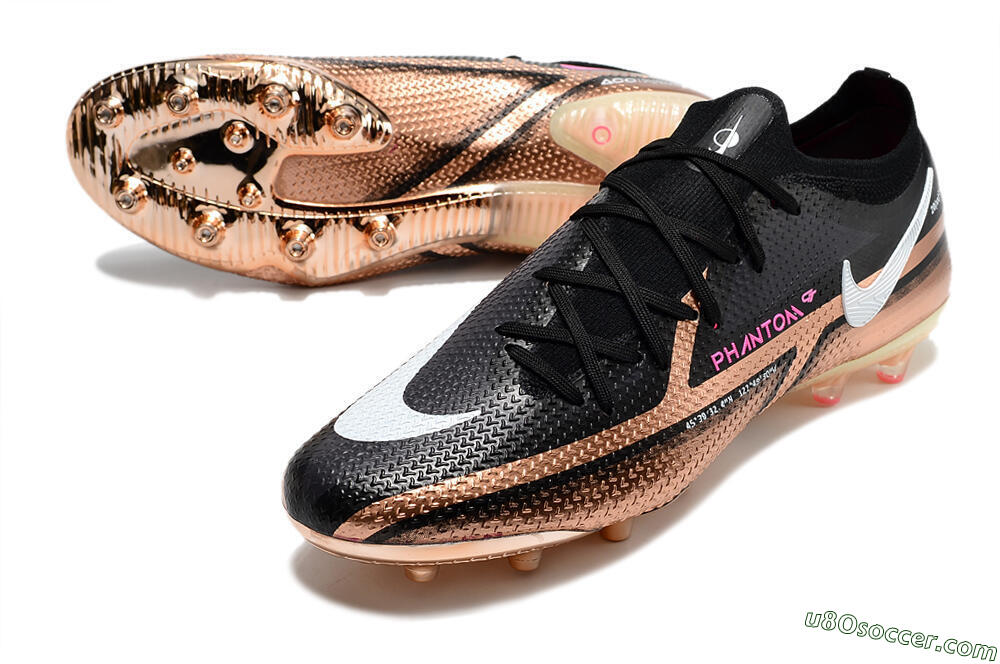 Nike Phantom GT Elite AG Artificial Grass Soccer Cleats - Gold/Black/White 3