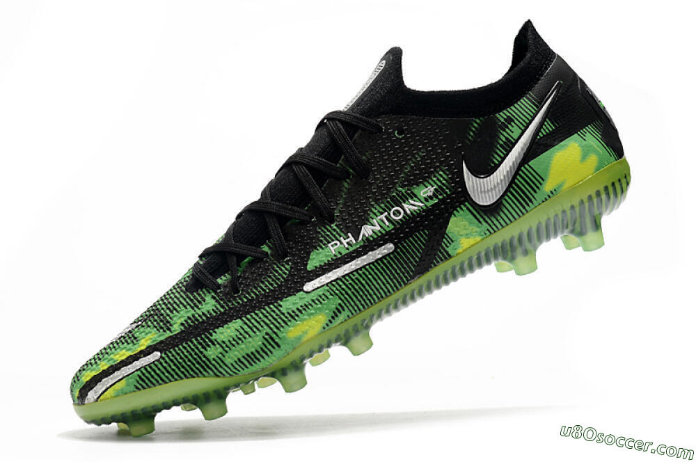 Nike Phantom GT Elite AG Artificial Grass Soccer Cleats - Green/Yellow/Black/Silver 4