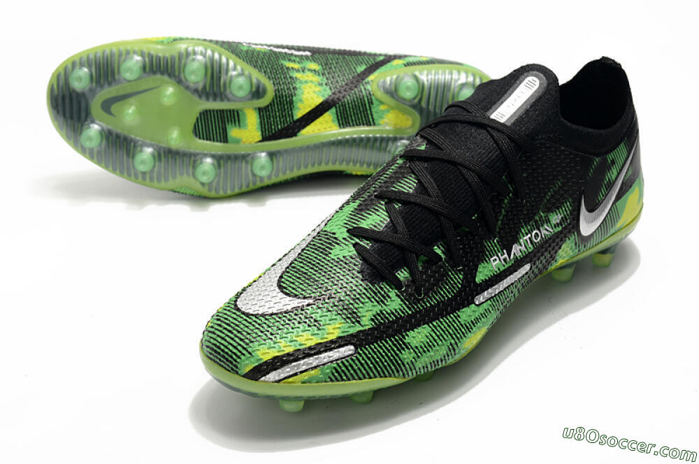 Nike Phantom GT Elite AG Artificial Grass Soccer Cleats - Green/Yellow/Black/Silver 2
