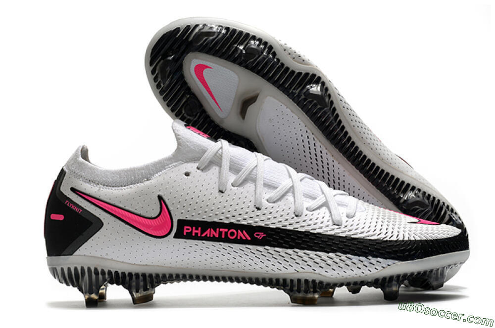 Nike Phantom GT Elite FG Firm Ground Soccer Cleats - White/Black/Pink 1