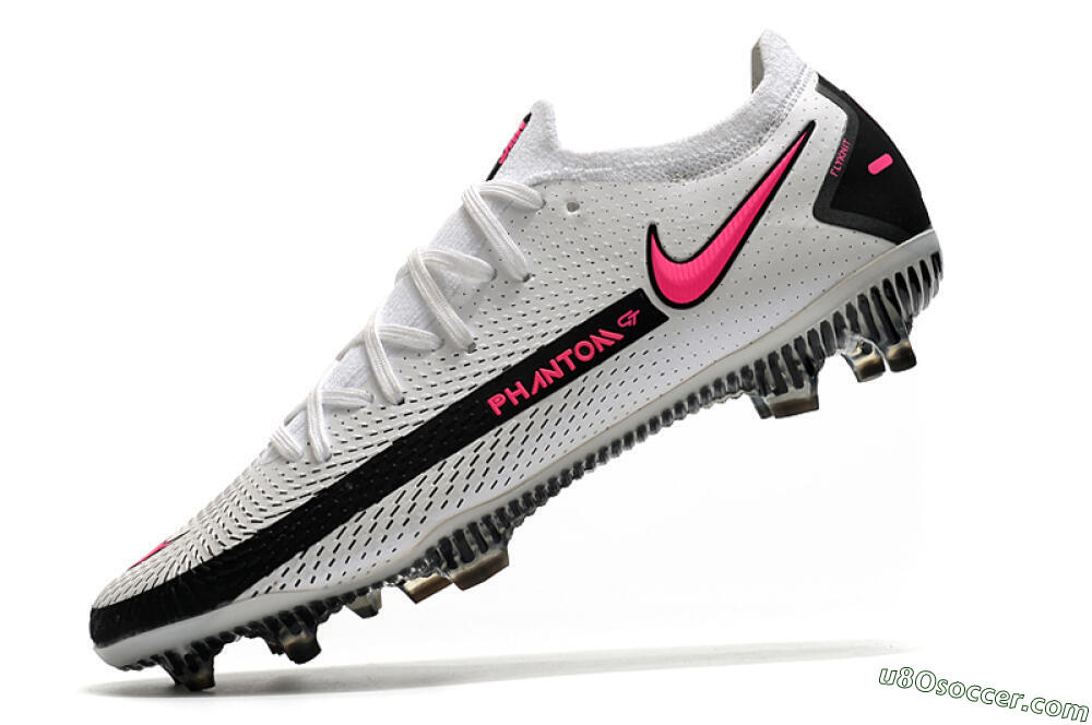 Nike Phantom GT Elite FG Firm Ground Soccer Cleats - White/Black/Pink 5
