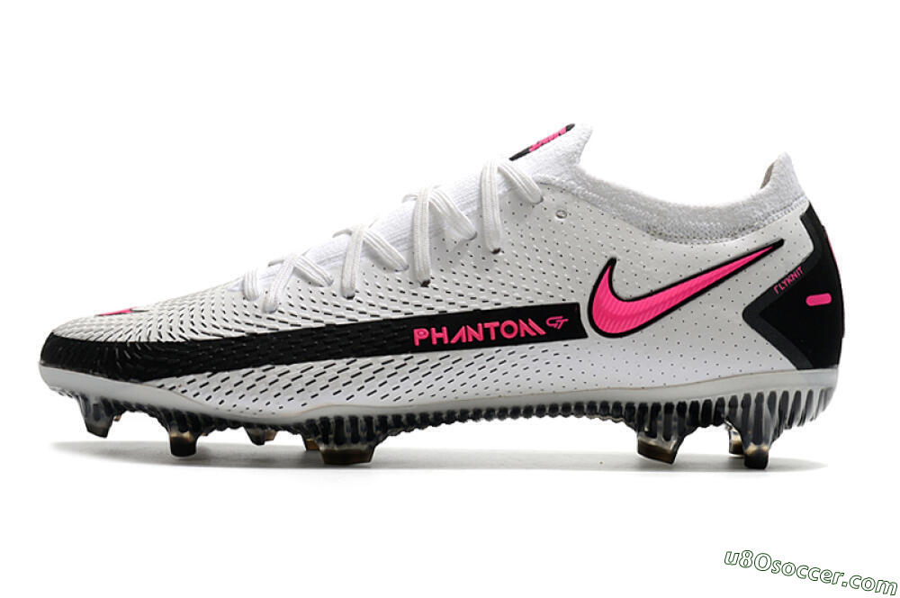 Nike Phantom GT Elite FG Firm Ground Soccer Cleats - White/Black/Pink 2