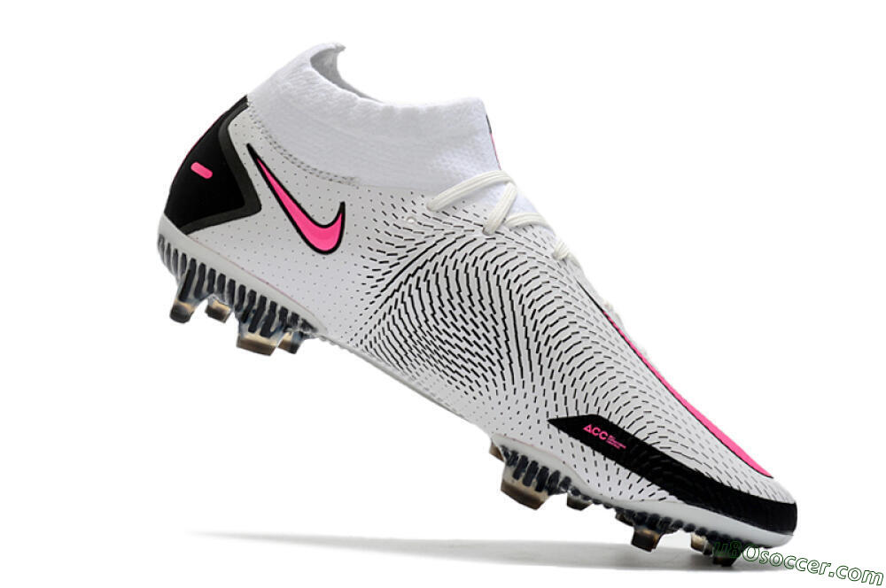 Nike Phantom GT DF Elite FG Firm Ground Soccer Cleats - White/Black/Pink 4