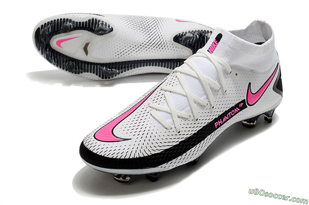 Nike Phantom GT DF Elite FG Firm Ground Soccer Cleats - White/Black/Pink 3