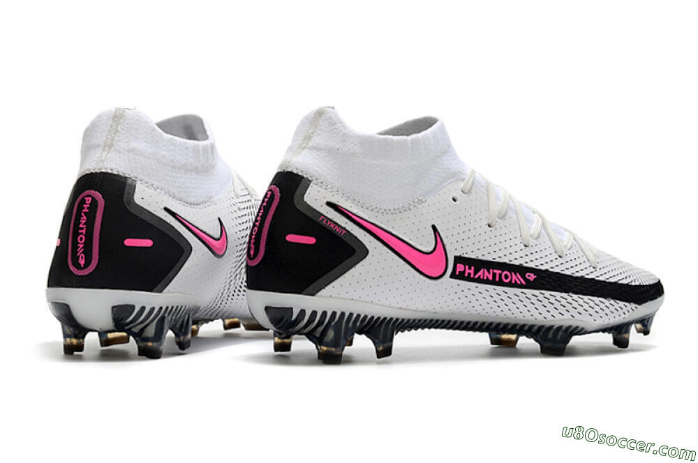 Nike Phantom GT DF Elite FG Firm Ground Soccer Cleats - White/Black/Pink 6