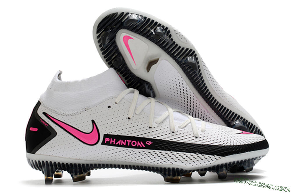 Nike Phantom GT DF Elite FG Firm Ground Soccer Cleats - White/Black/Pink 1