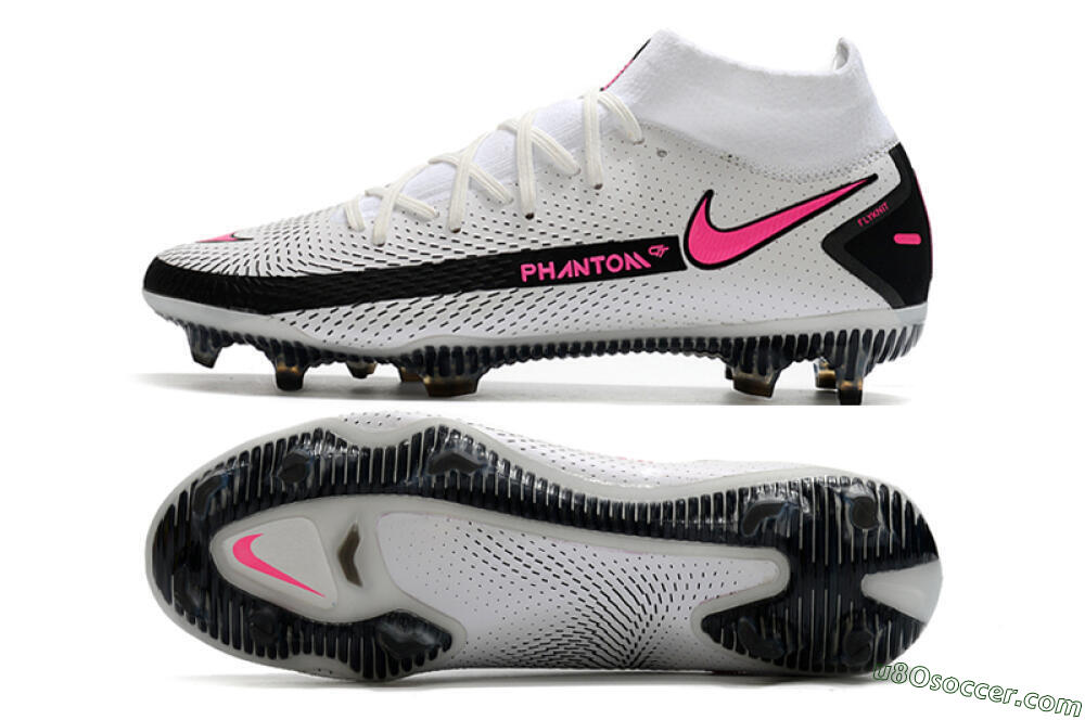 Nike Phantom GT DF Elite FG Firm Ground Soccer Cleats - White/Black/Pink 0