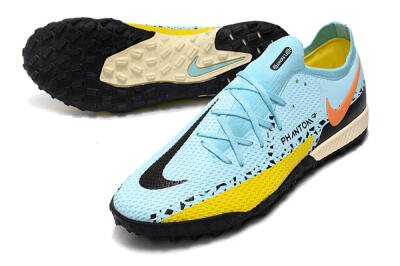 Nike Phantom GT Pro TF Artificial Turf Soccer Shoes - Blue/Yellow/Pink