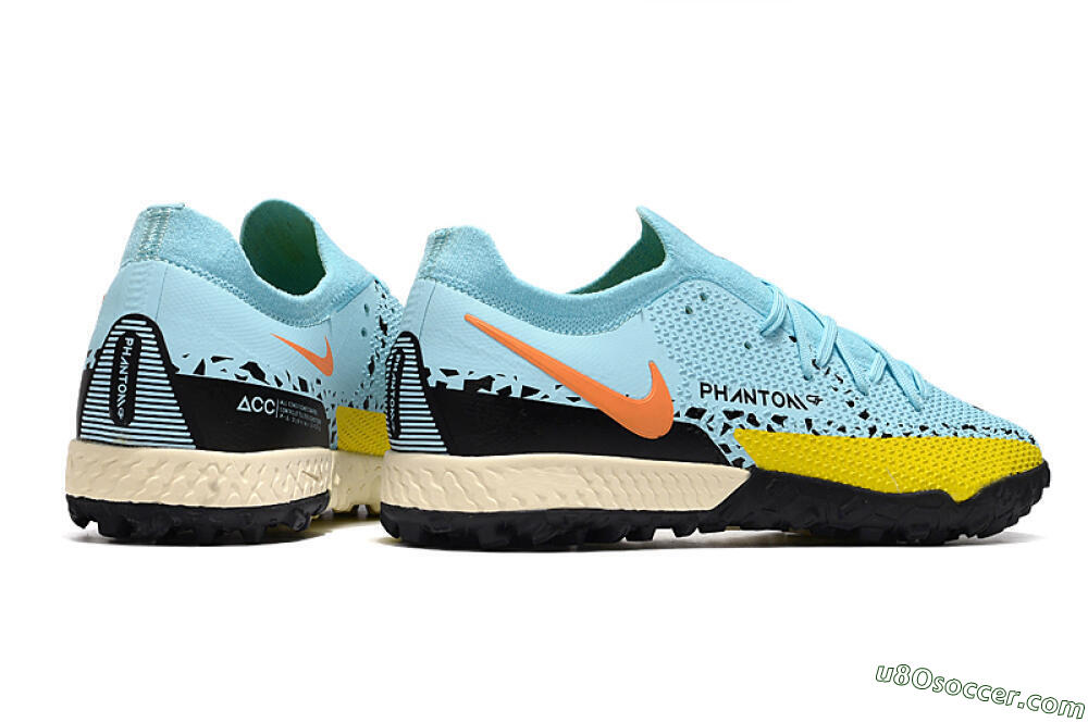 Nike Phantom GT Pro TF Artificial Turf Soccer Shoes - Blue/Yellow/Pink 6