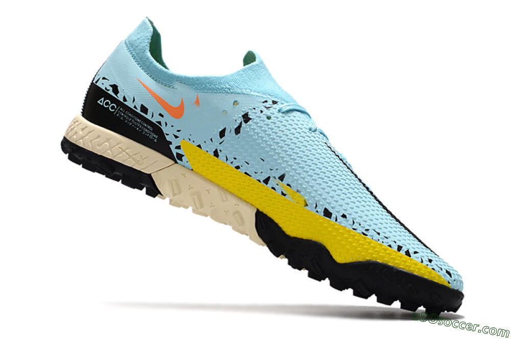 Nike Phantom GT Pro TF Artificial Turf Soccer Shoes - Blue/Yellow/Pink 4