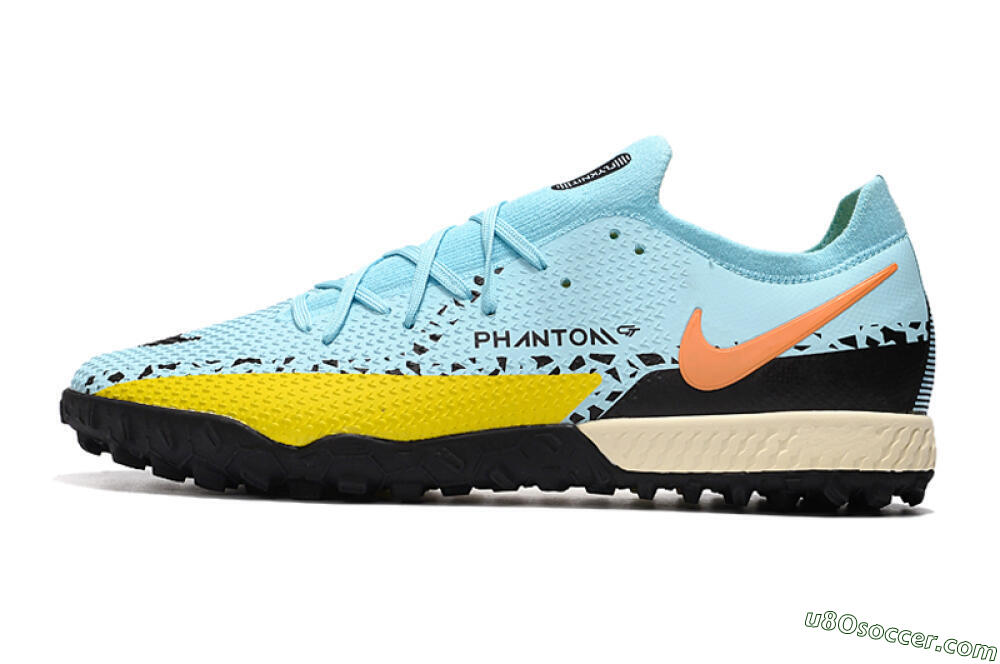 Nike Phantom GT Pro TF Artificial Turf Soccer Shoes - Blue/Yellow/Pink 2